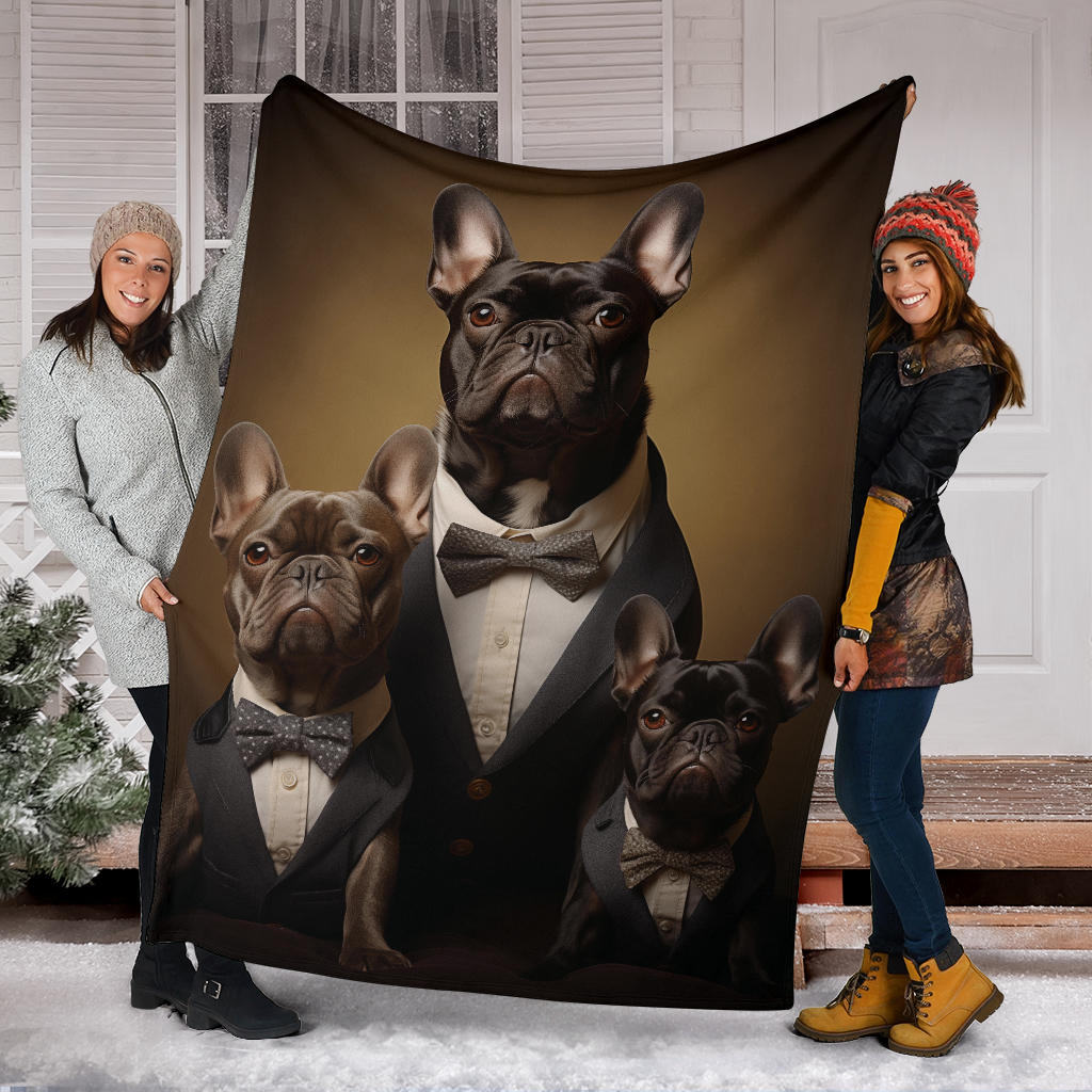 French Bulldog Family Blanket, French Bulldog Throw Blanket, French Bulldog Gifts, French Bulldog Fleece Blanket