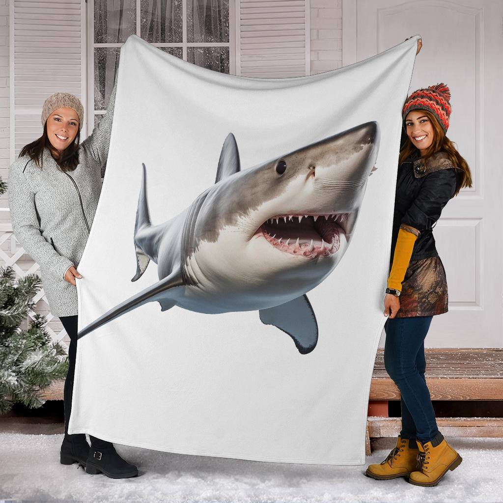 Great White Shark Blanket, Shark Throw Blanket, Shark Fleece Blanket, Shark Gifts, Custom Shark Blanket