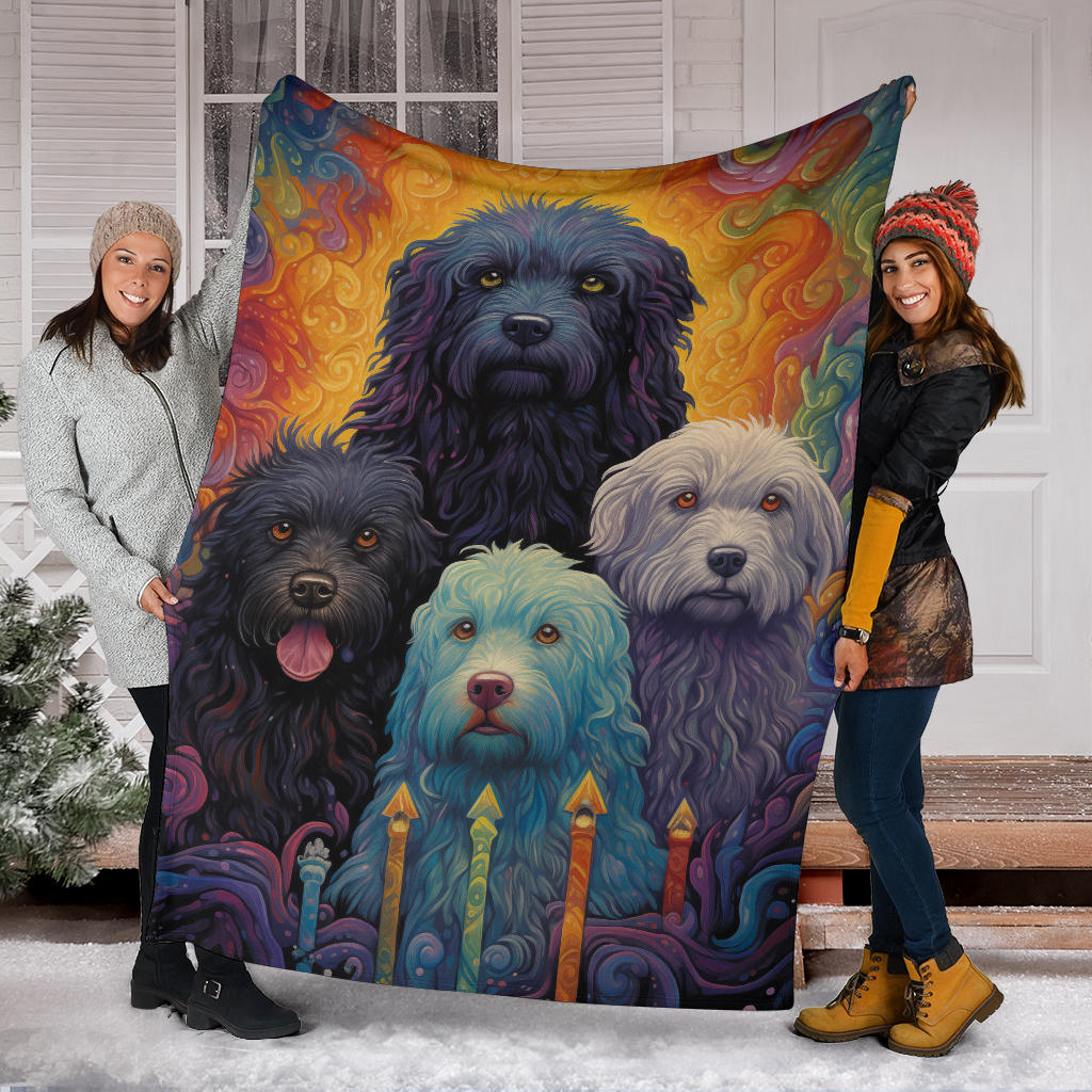 Puli Blanket, Trippy Psychedelics Puli Fleece Blanket, Puli Throw Blanket, Puli Gifts