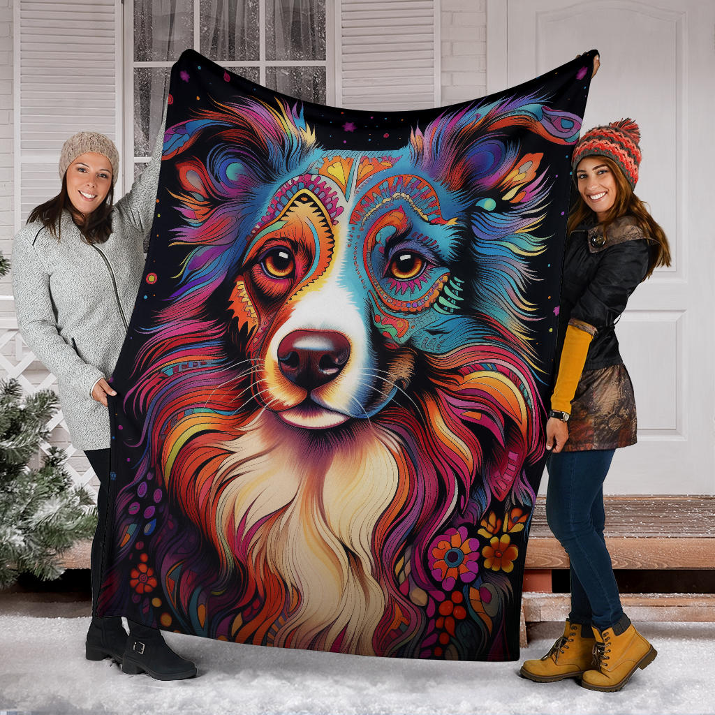 Australian Shepherd Blanket, Australian Shepherd Trippy Psychedelics Blanket, Australian Shepherd Gifts, Australian Shepherd Throw Blanket