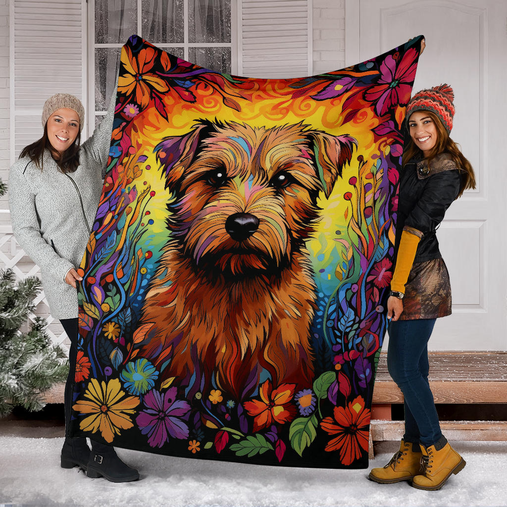 Norfolk Terrier Blanket, Trippy Psychedelics Norfolk Terrier Fleece Blanket, Norfolk Terrier Throw Blanket, Norfolk Terrier Gifts