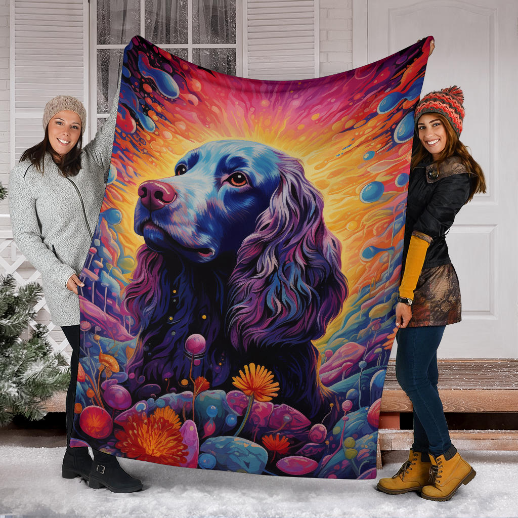 American Water Spaniel Blanket, Trippy Psychedelics American Water Spaniel Fleece Blanket, American Water Spaniel Throw Blanket, American Water Spaniel Gifts