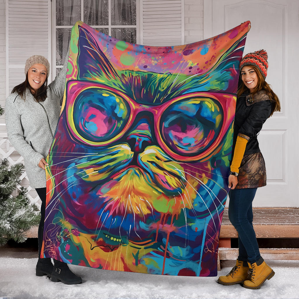 Exotic Shorthair cat Blanket, Trippy Psychedelics Exotic Shorthair cat Fleece Blanket, Exotic Shorthair cat Throw Blanket, Exotic Shorthair cat Gifts