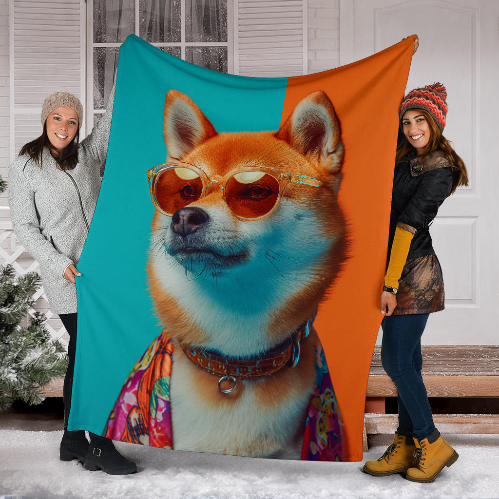 Jindo Dog Blanket, Trippy Psychedelics Jindo Dog Fleece Blanket, Jindo Dog Throw Blanket, Jindo Dog Gifts