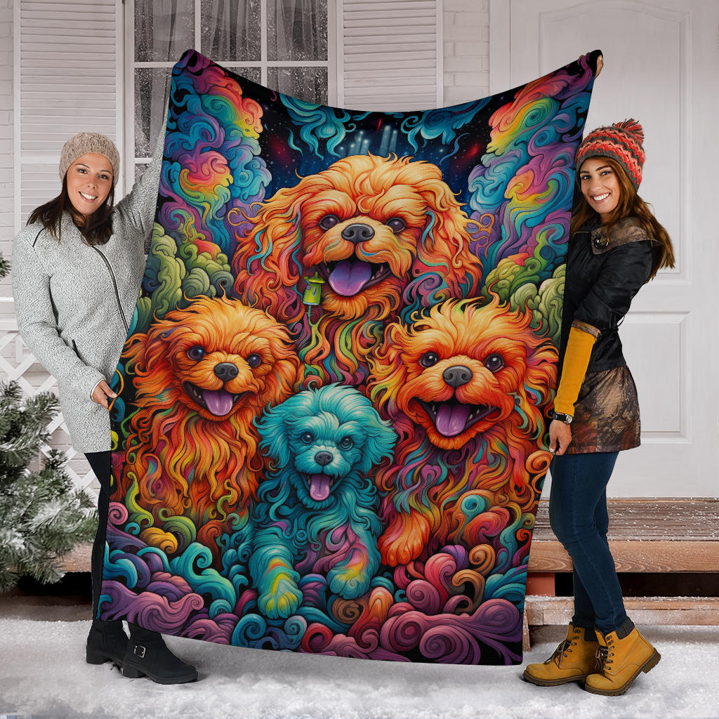 Bolognese Blanket, Trippy Psychedelics Bolognese Fleece Blanket, Bolognese Throw Blanket, Bolognese Gifts