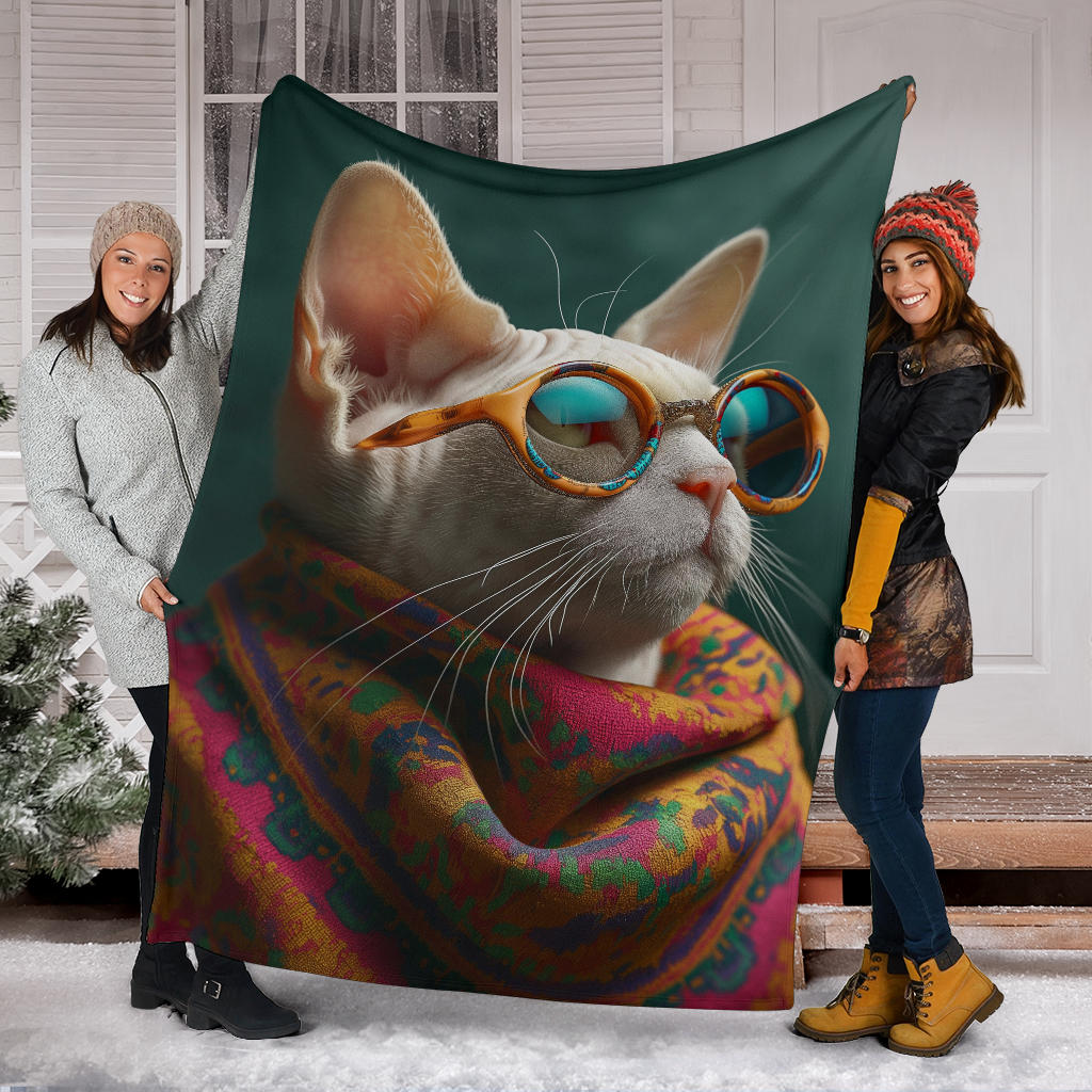 Devon Rex cat Blanket, Trippy Psychedelics Devon Rex cat Fleece Blanket, Devon Rex cat Throw Blanket, Devon Rex cat Gifts