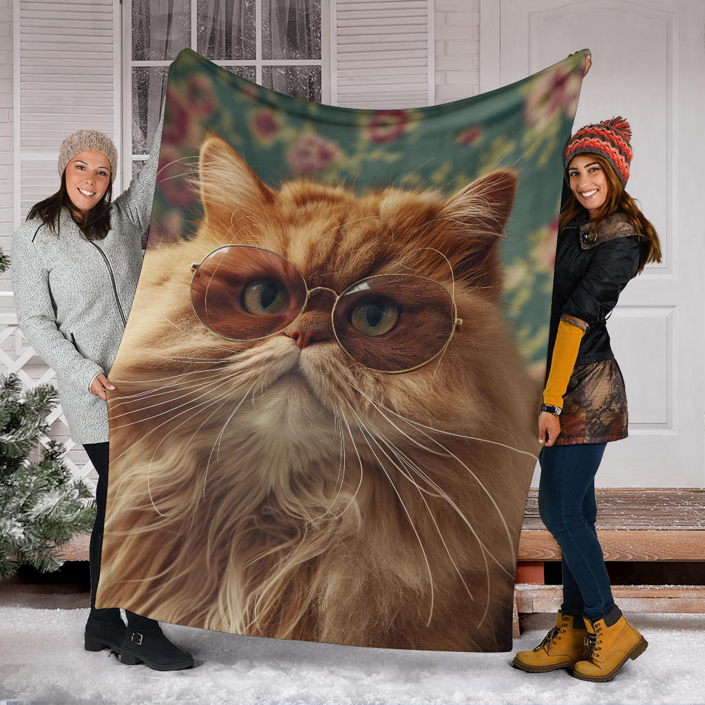 Persian Cat Blanket, Trippy Psychedelics Persian Cat Fleece Blanket, Persian Cat Throw Blanket, Persian Cat Gifts