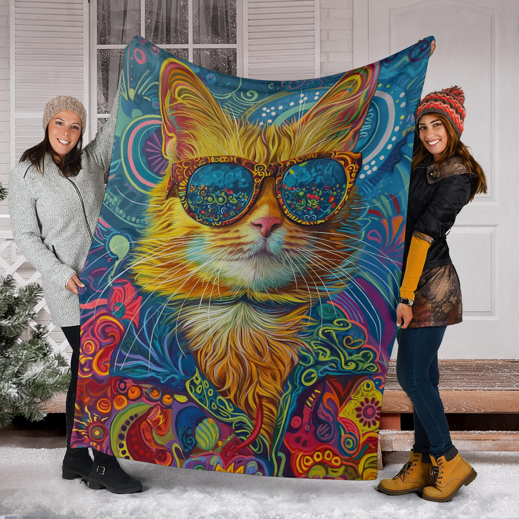 Ragamuffin Cat Blanket, Trippy Psychedelics Ragamuffin Cat Fleece Blanket, Ragamuffin Cat Throw Blanket, Ragamuffin Cat Gifts