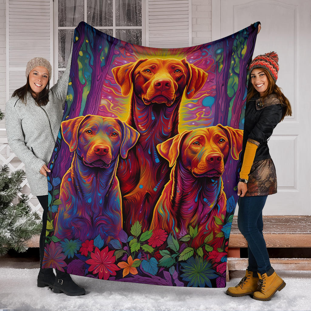 Chesapeake Bay Retrievr  Blanket, Trippy Psychedelics Chesapeake Bay Retrievr Fleece Blanket, Chesapeake Bay Retrievr Throw Blanket, Chesapeake Bay Retrievr Gifts