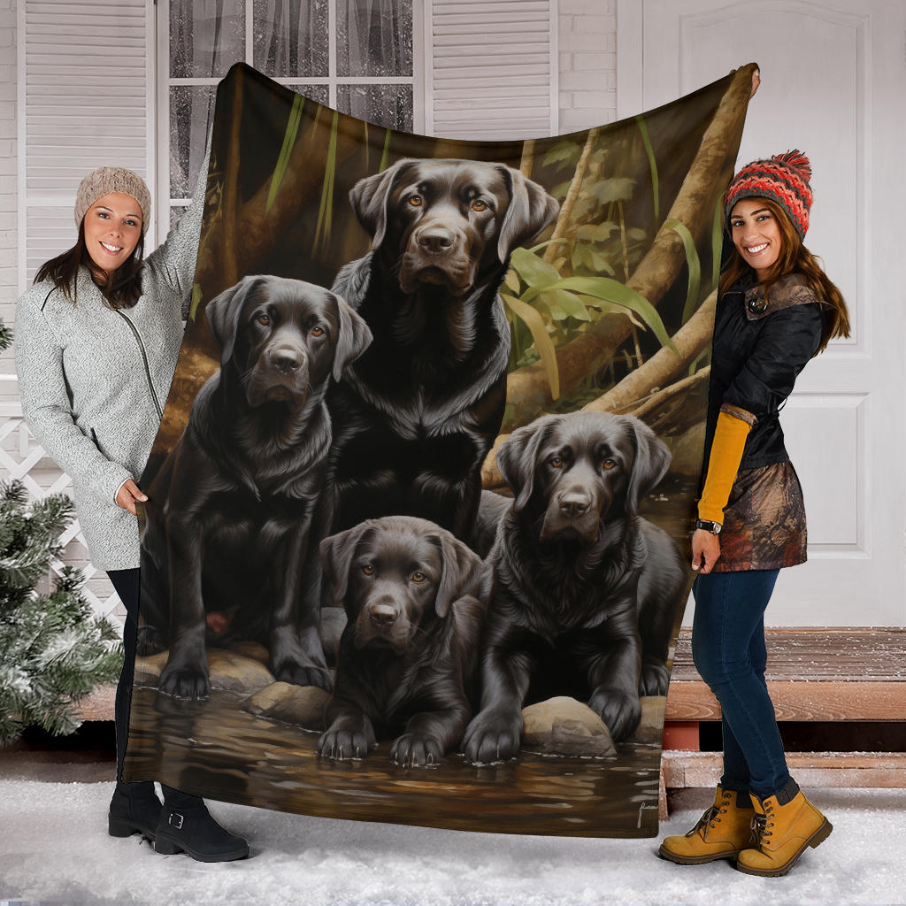 Labrador Retriever Family Blanket, Labrador Retriever Throw Blanket, Labrador Retriever Gifts, Labrador Retriever Fleece Blanket