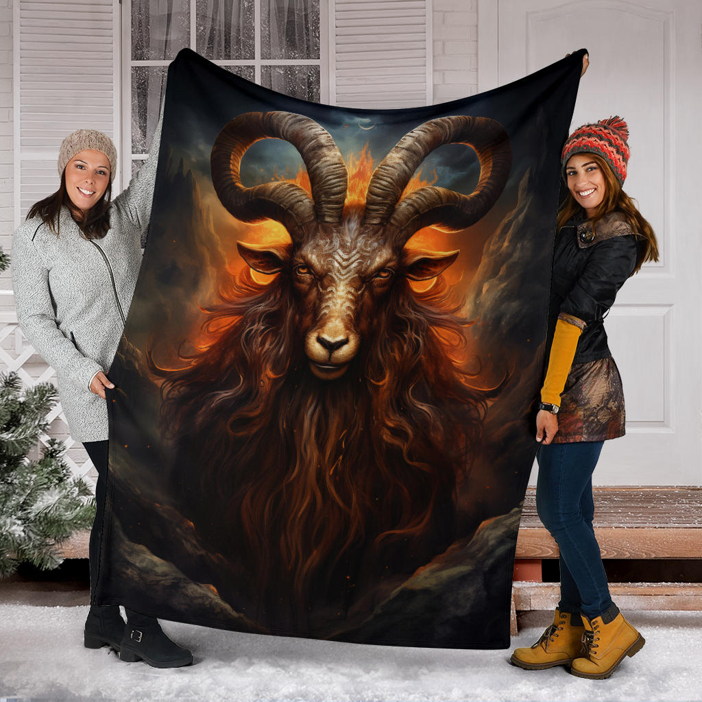 Capricornus Goat Zodiac Sign Blanket, Capricornus Goat Zodiac Gifts, Capricornus Goat Throw Blanket, Capricornus Goat Fleece Blanket