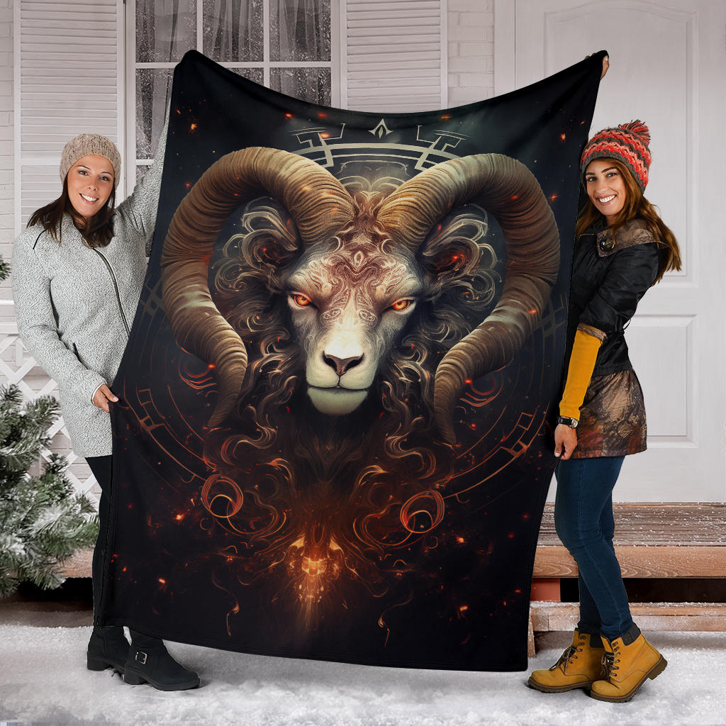 Aries Zodiac Blanket, Ram Zodiac Sign, Aries Gifts, Aries Throw Blanket, Ram Zodiac Gifts