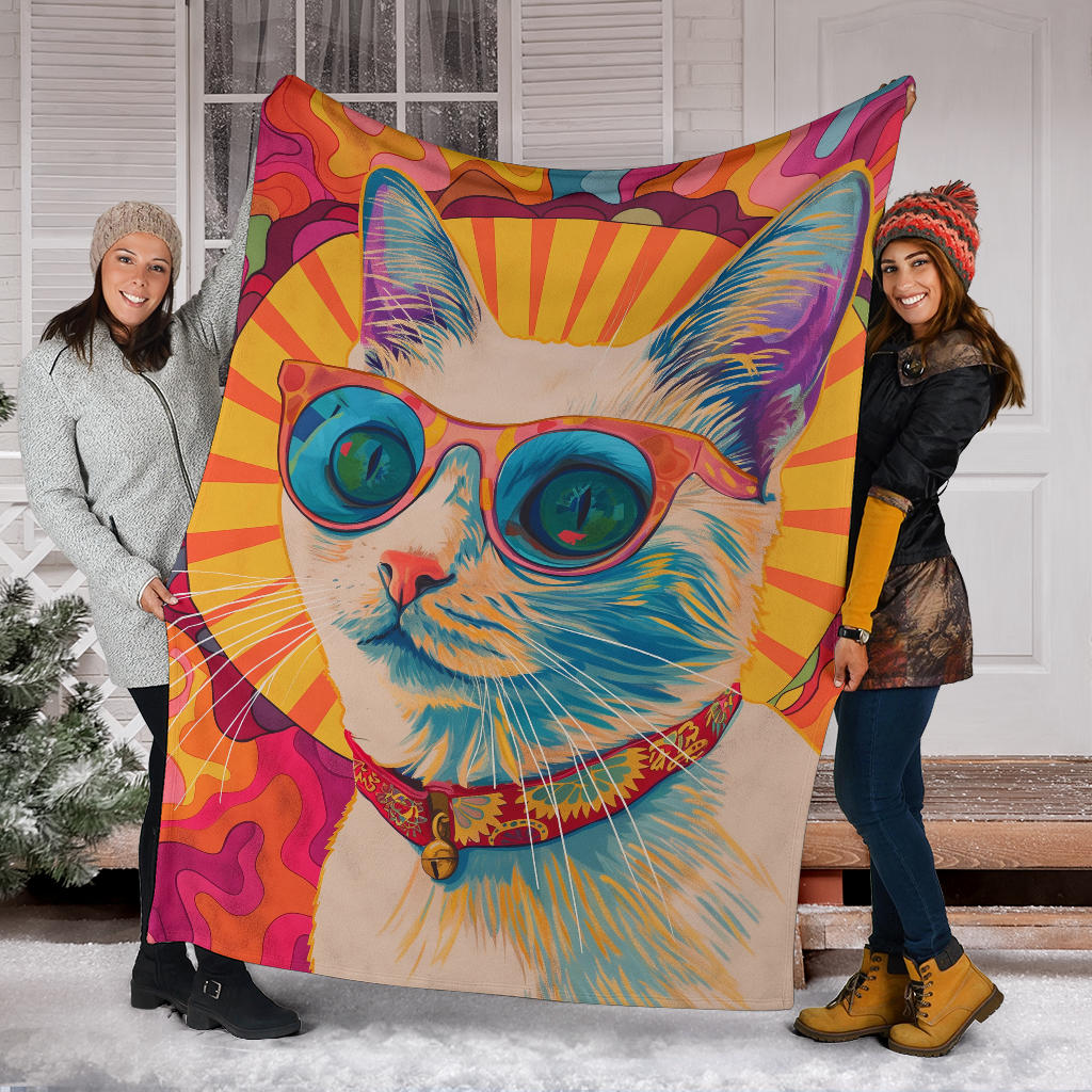 Burmilla cat Blanket, Trippy Psychedelics Burmilla cat Fleece Blanket, Burmilla cat Throw Blanket, Burmilla cat Gifts