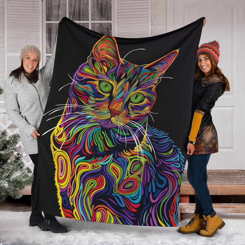 American Shorthair cat Blanket, Trippy Psychedelics American Shorthair cat Fleece Blanket, American Shorthair cat Throw Blanket, American Shorthair cat Gifts