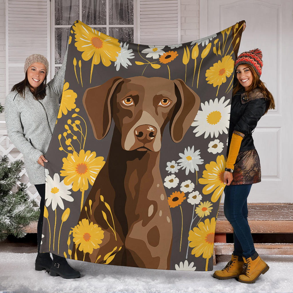 German Shorthaired Pointer Blanket, Trippy Psychedelics German Shorthaired Pointer Fleece Blanket, German Shorthaired Pointer Throw Blanket, German Shorthaired Pointer Gifts