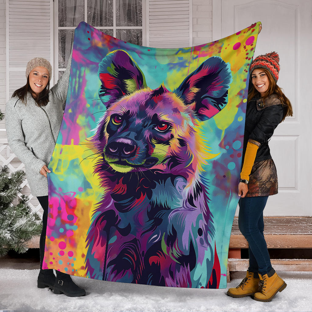 Hyena animal Blanket, Trippy Psychedelics Hyena animal Fleece Blanket, Hyena animal Throw Blanket, Hyena animal Gifts