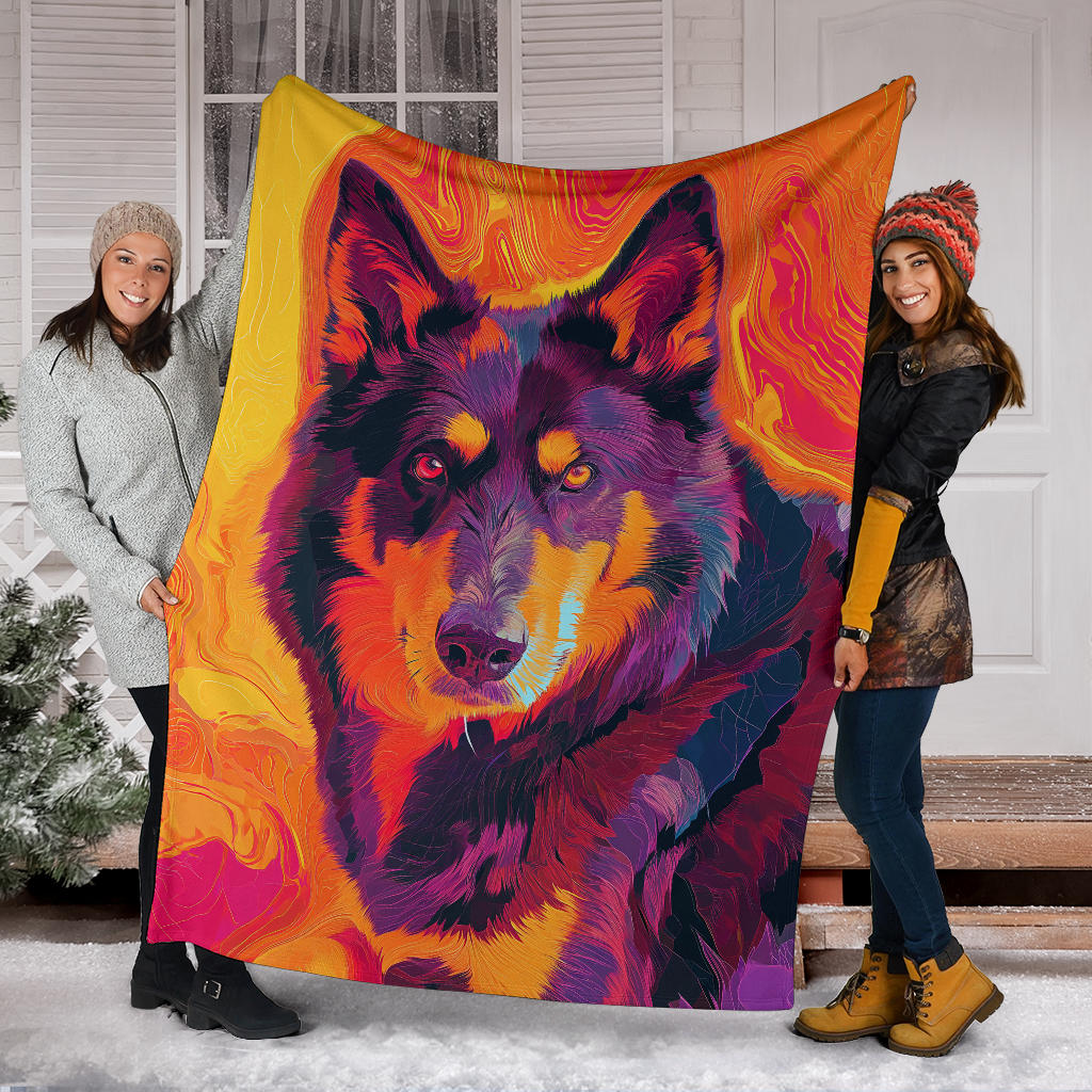 Lapponian Herder Dog Blanket, Trippy Psychedelics Lapponian Herder Dog Fleece Blanket, Lapponian Herder Dog Throw Blanket, Lapponian Herder Dog Gifts