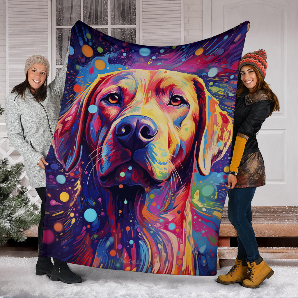 Trippy Psychedelics Labrador Retriever Blanket, Labrador Retriever Throw Blanket, Labrador Retriever Fleece Blanket, Labrador Retriever Gift