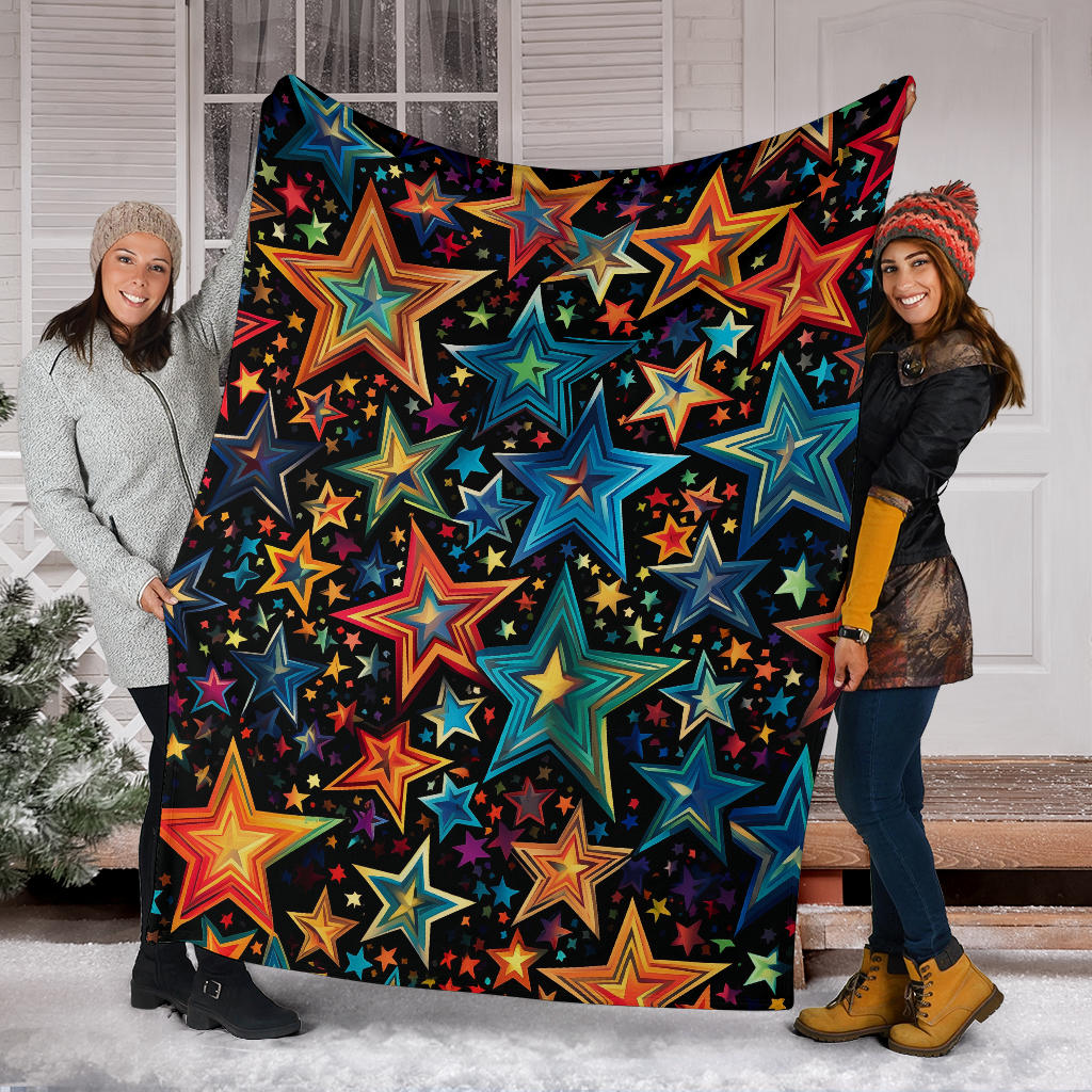 Stars Blanket, Trippy Psychedelics Stars Blanket, Stars Gifts, Flower Child Blanket