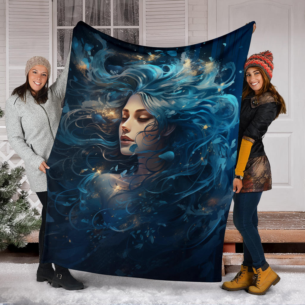 Aquarius Zodiac Sign Blanket, Aquarius Zodiac Throw Blanket, Aquarius Zodiac Gifts, Aquarius Fleece Blanket