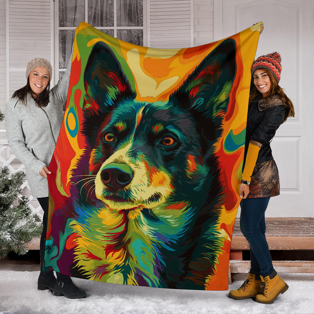 Karelian Bear Dog Blanket, Trippy Psychedelics Karelian Bear Dog Fleece Blanket, Karelian Bear Dog Throw Blanket, Karelian Bear Dog Gifts