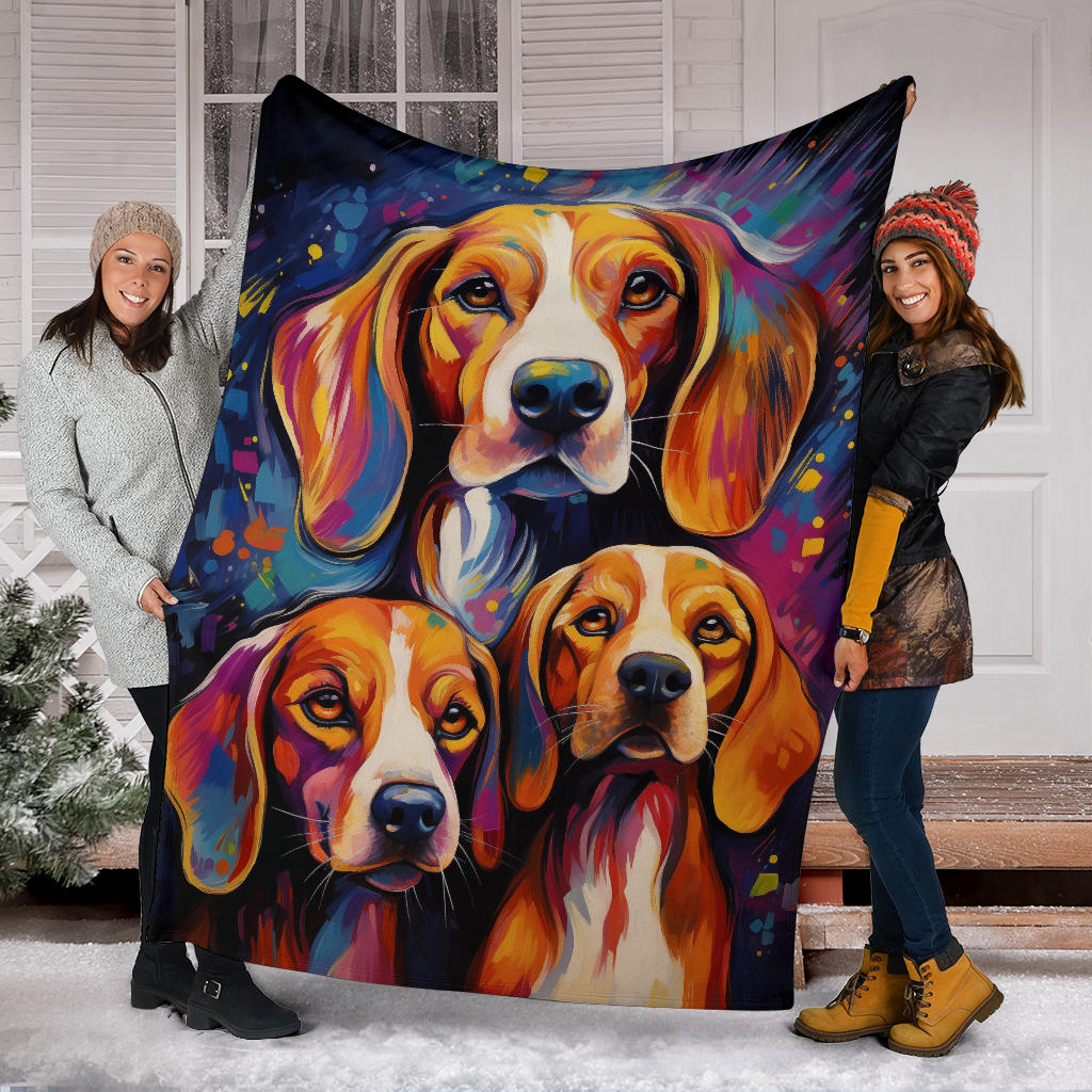 English Foxhound Blanket, Trippy Psychedelics English Foxhound Fleece Blanket, English Foxhound Throw Blanket, English Foxhound Gifts