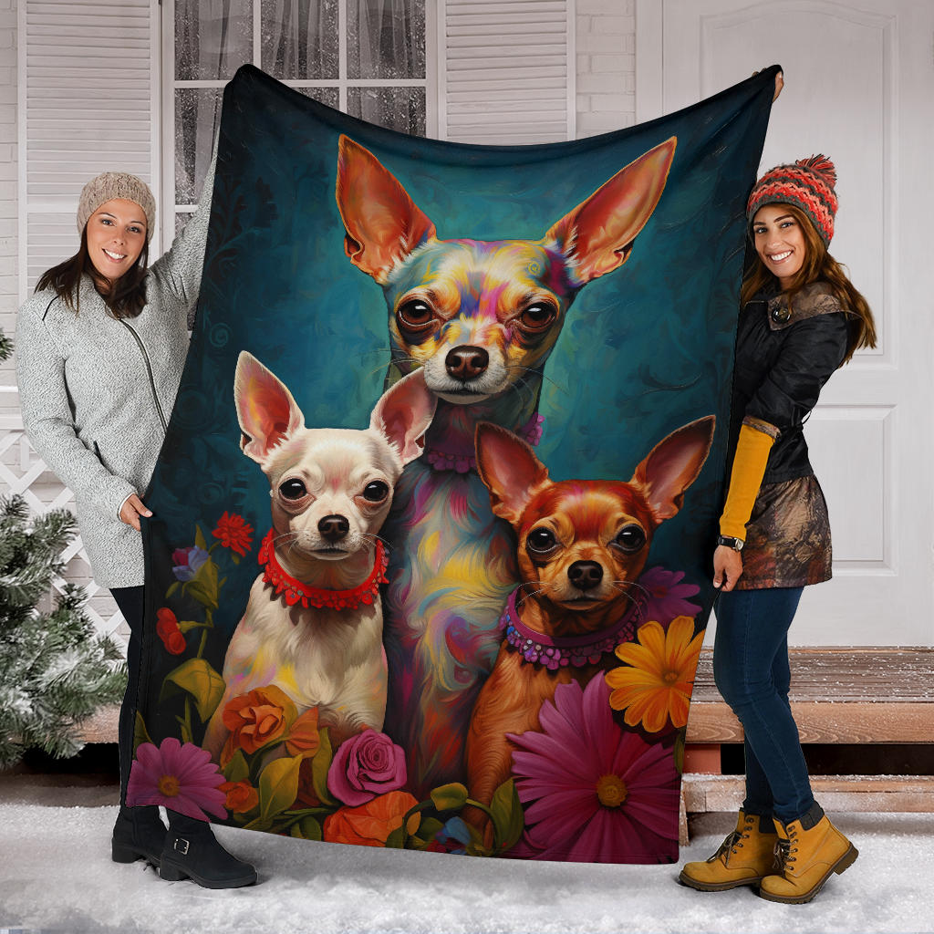 Chihuahua Family Blanket, Chihuahua Blanket, Chihuahua Throw Blanket, Chihuahua, Chihuahua Gifts