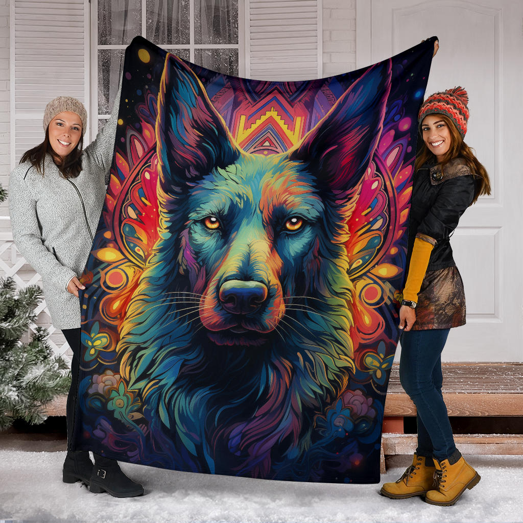 Border Collie Blanket, Border Collie Trippy Psychedelics Blanket, Border Collie Gifts, Border Collie Throw Blanket