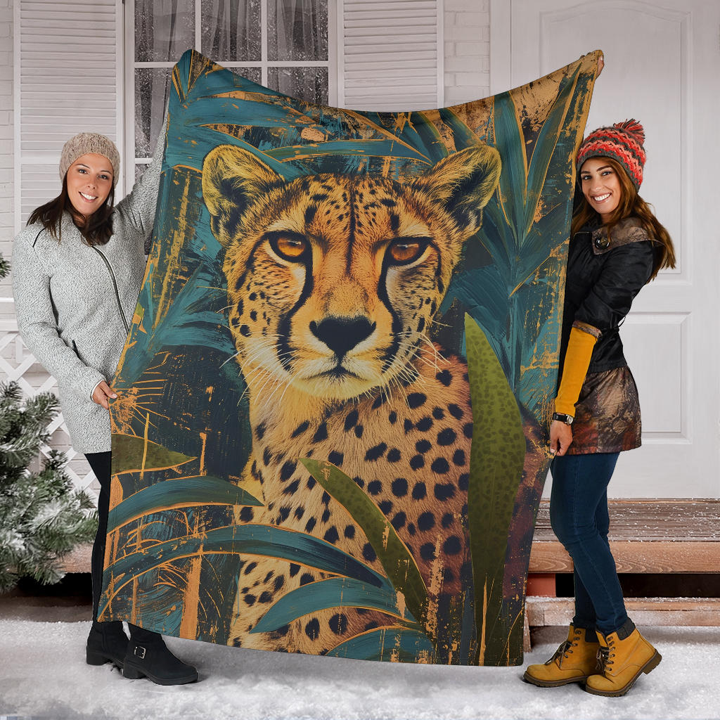 Cheetah Blanket, Trippy Psychedelics Cheetah Fleece Blanket, Cheetah Throw Blanket, Cheetah Gifts