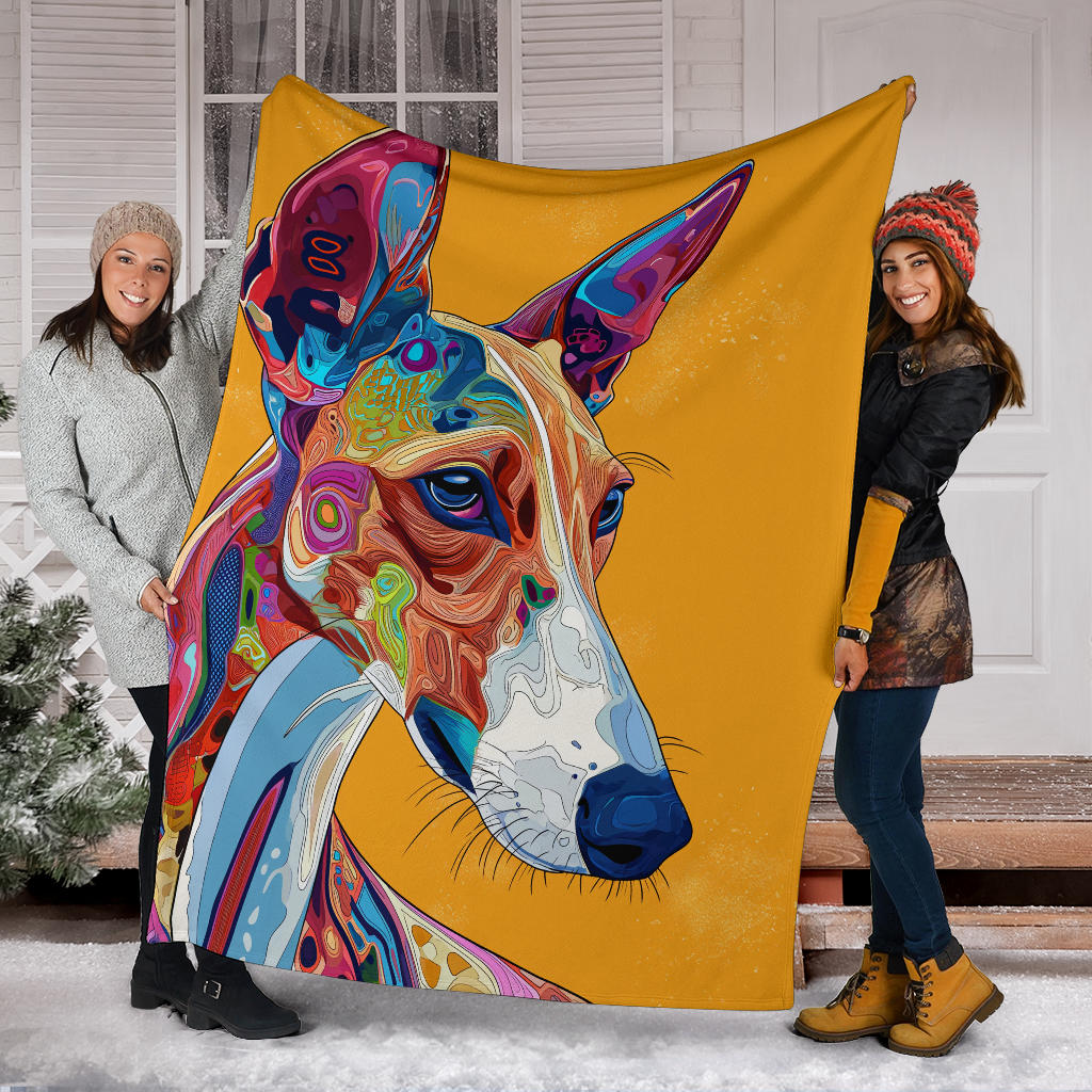 Ibizan Hound Blanket, Trippy Psychedelics Ibizan Hound Fleece Blanket, Ibizan Hound Throw Blanket, Ibizan Hound Gifts