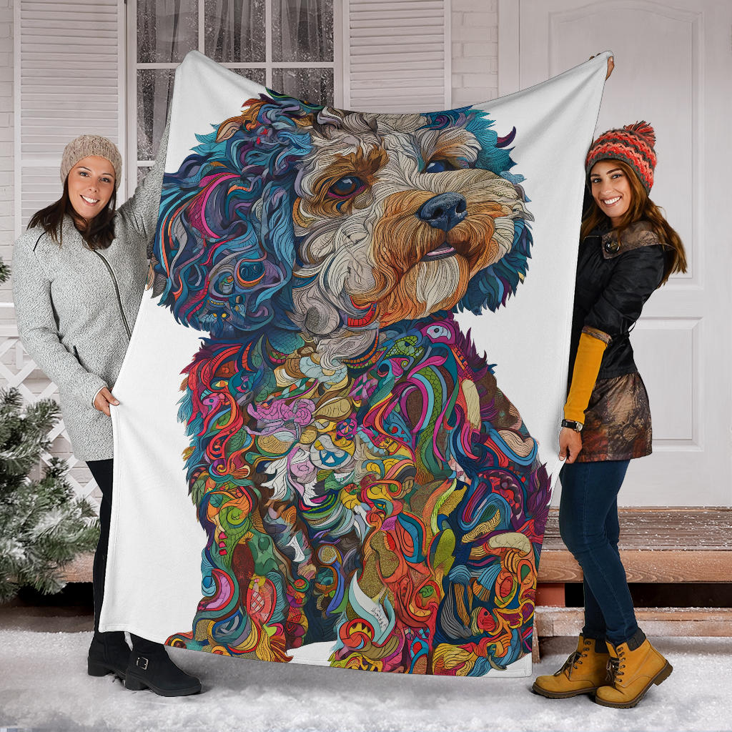 Lagotto Romagnolo Dog Blanket, Trippy Psychedelics Lagotto Romagnolo Dog Fleece Blanket, Lagotto Romagnolo Dog Throw Blanket, Lagotto Romagnolo Dog Gifts