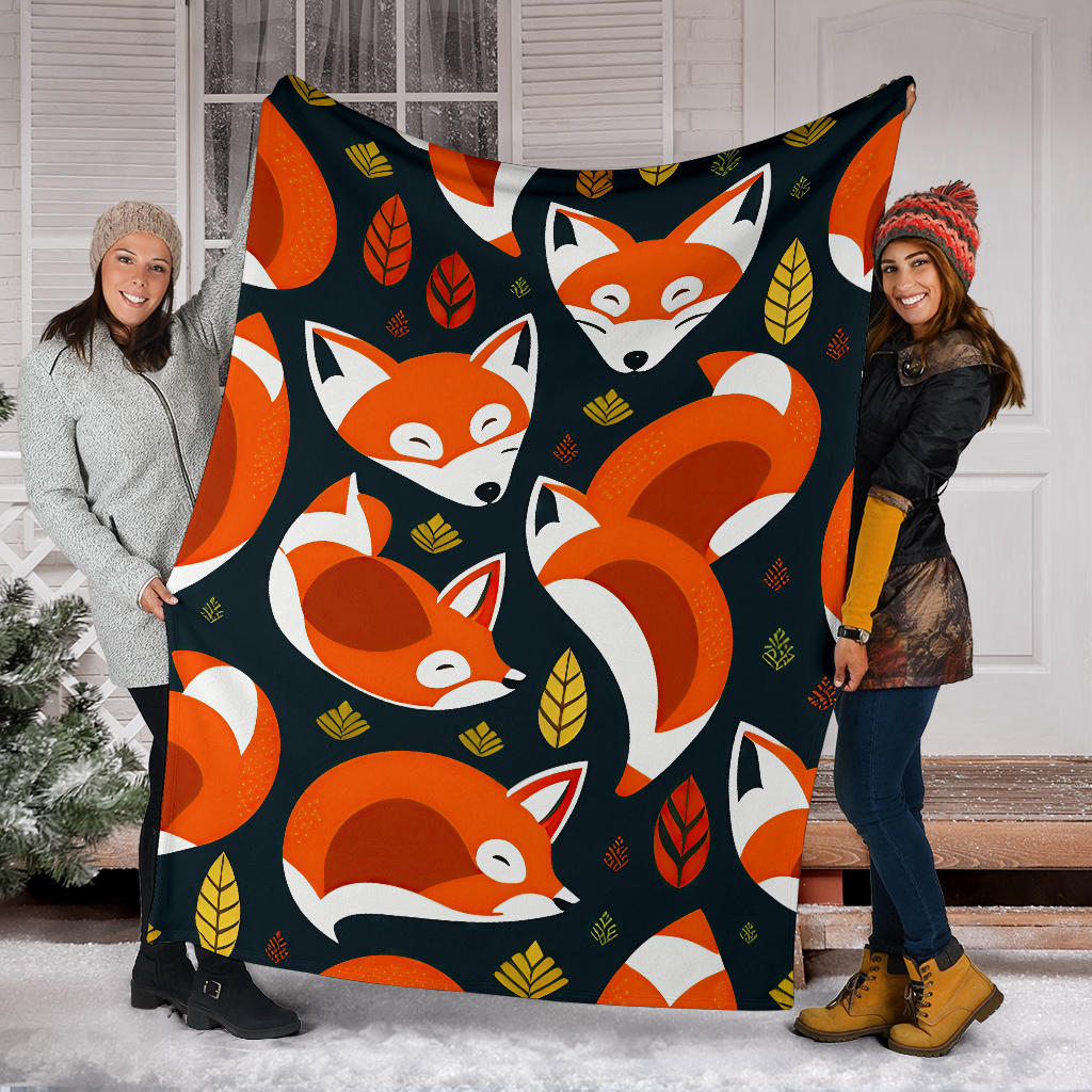 Forest Fox Blanket Fox Fleece Blanket