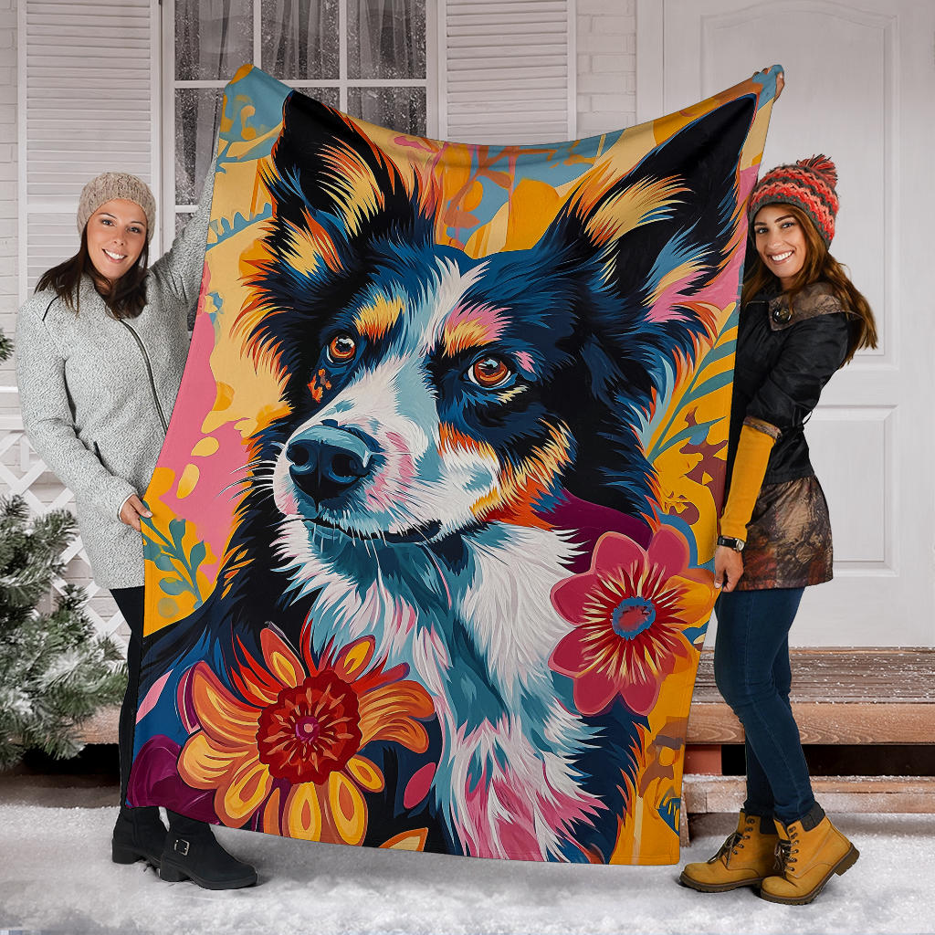 Karelian Bear Dog Blanket, Trippy Psychedelics Karelian Bear Dog Fleece Blanket, Karelian Bear Dog Throw Blanket, Karelian Bear Dog Gifts