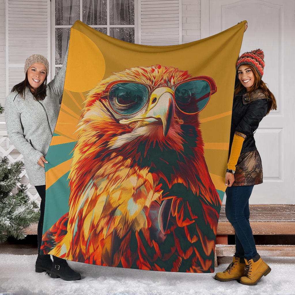 Eagle Blanket, Trippy Psychedelics Eagle Fleece Blanket, Eagle Throw Blanket, Eagle Gifts