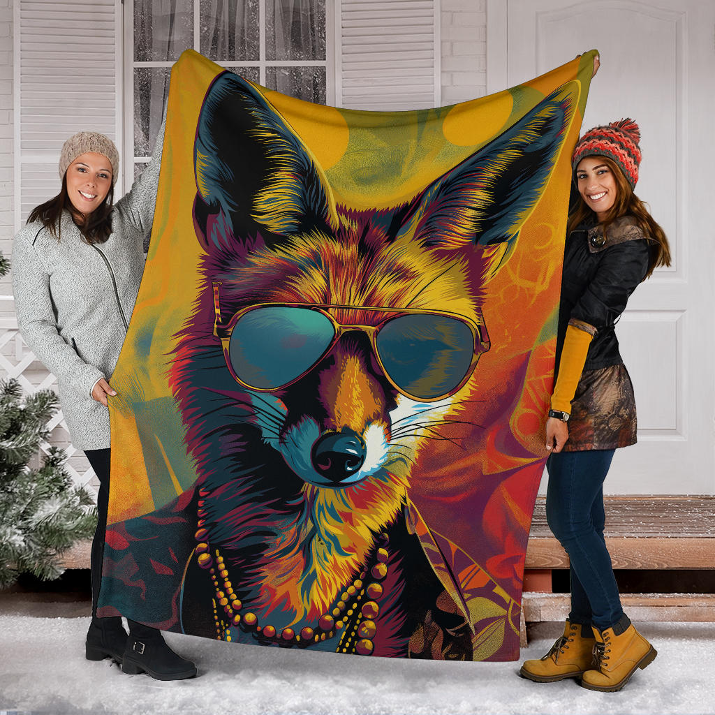 Jackal animal Blanket, Trippy Psychedelics Jackal animal Fleece Blanket, Jackal animal Throw Blanket, Jackal animal Gifts