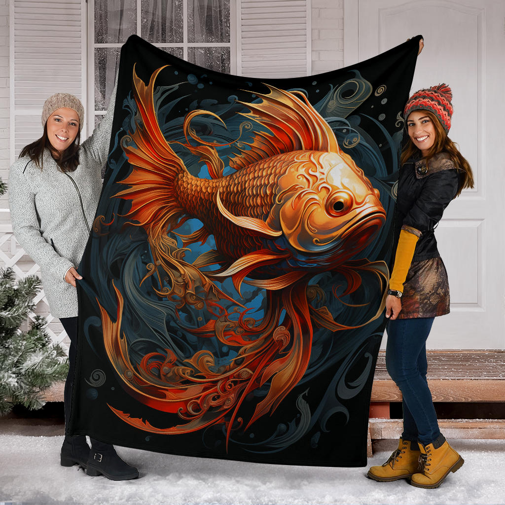 Fish Zodiac Blanket, Pisces Zodiac Gifts, Fish Zodiac Throw Blanket, Fish Zodiac Sign Fleece Blanket