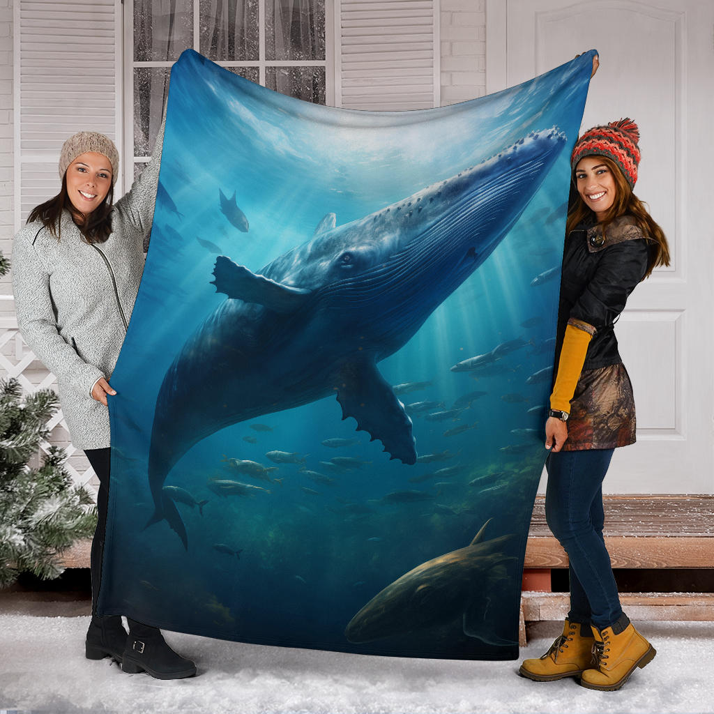 Blue Whale Blanket, Whale Throw Blanket, Whale Fleece Blanket, Whale Gifts