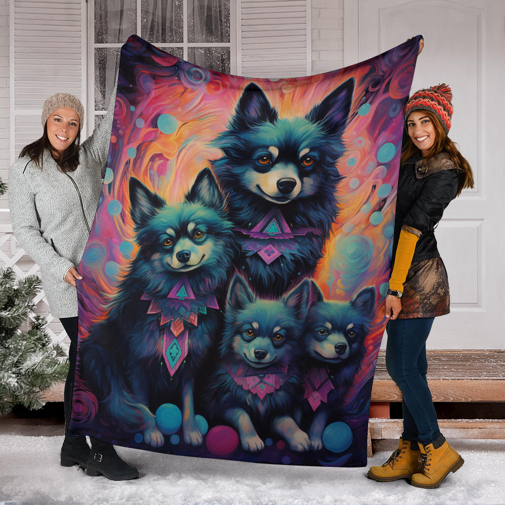 Schipperke Blanket, Trippy Psychedelics Schipperke Fleece Blanket, Schipperke Throw Blanket, Schipperke Gifts