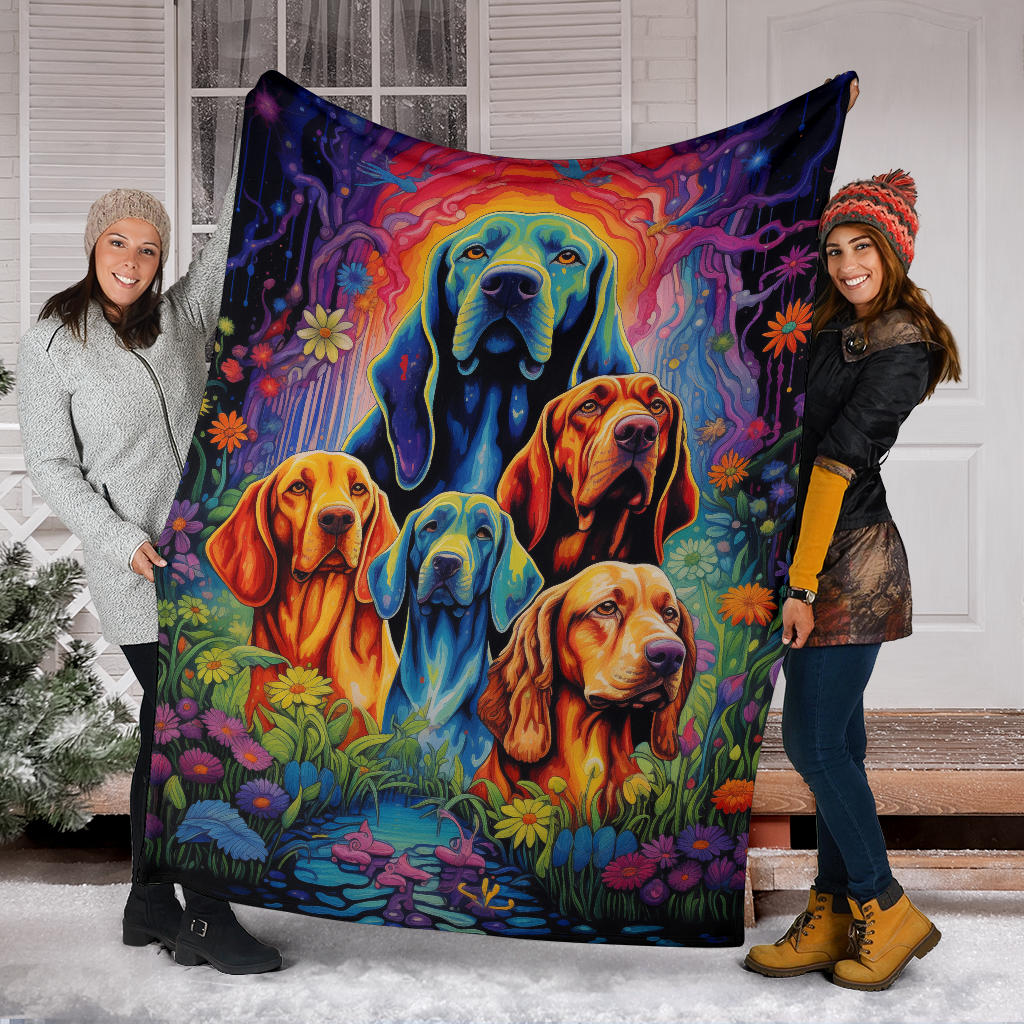 Bloodhound Blanket, Trippy Psychedelics Bloodhound Fleece Blanket, Bloodhound Throw Blanket, Bloodhound Gifts