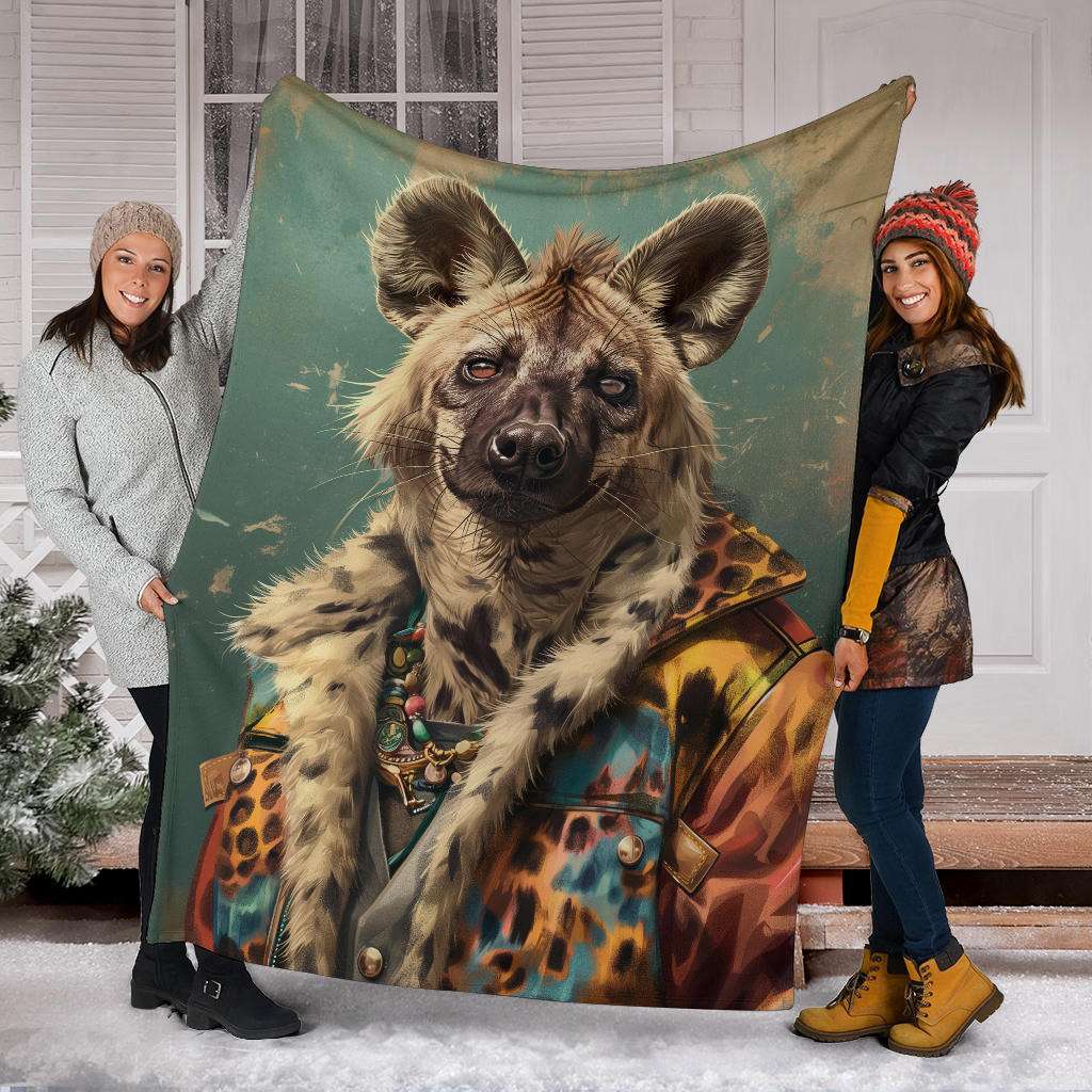 Hyena animal Blanket, Trippy Psychedelics Hyena animal Fleece Blanket, Hyena animal Throw Blanket, Hyena animal Gifts