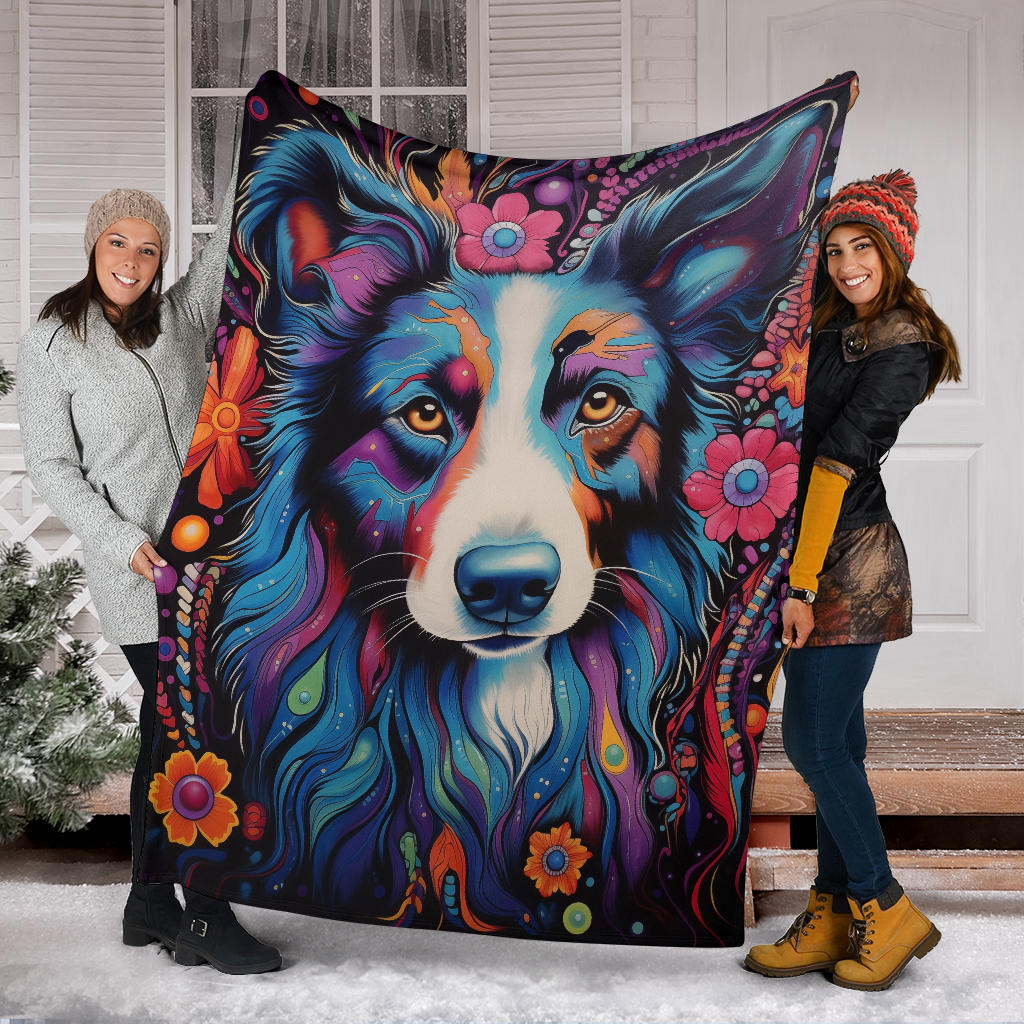 Australian Shepherd Blanket, Australian Shepherd Trippy Psychedelics Blanket, Australian Shepherd Gifts, Australian Shepherd Throw Blanket