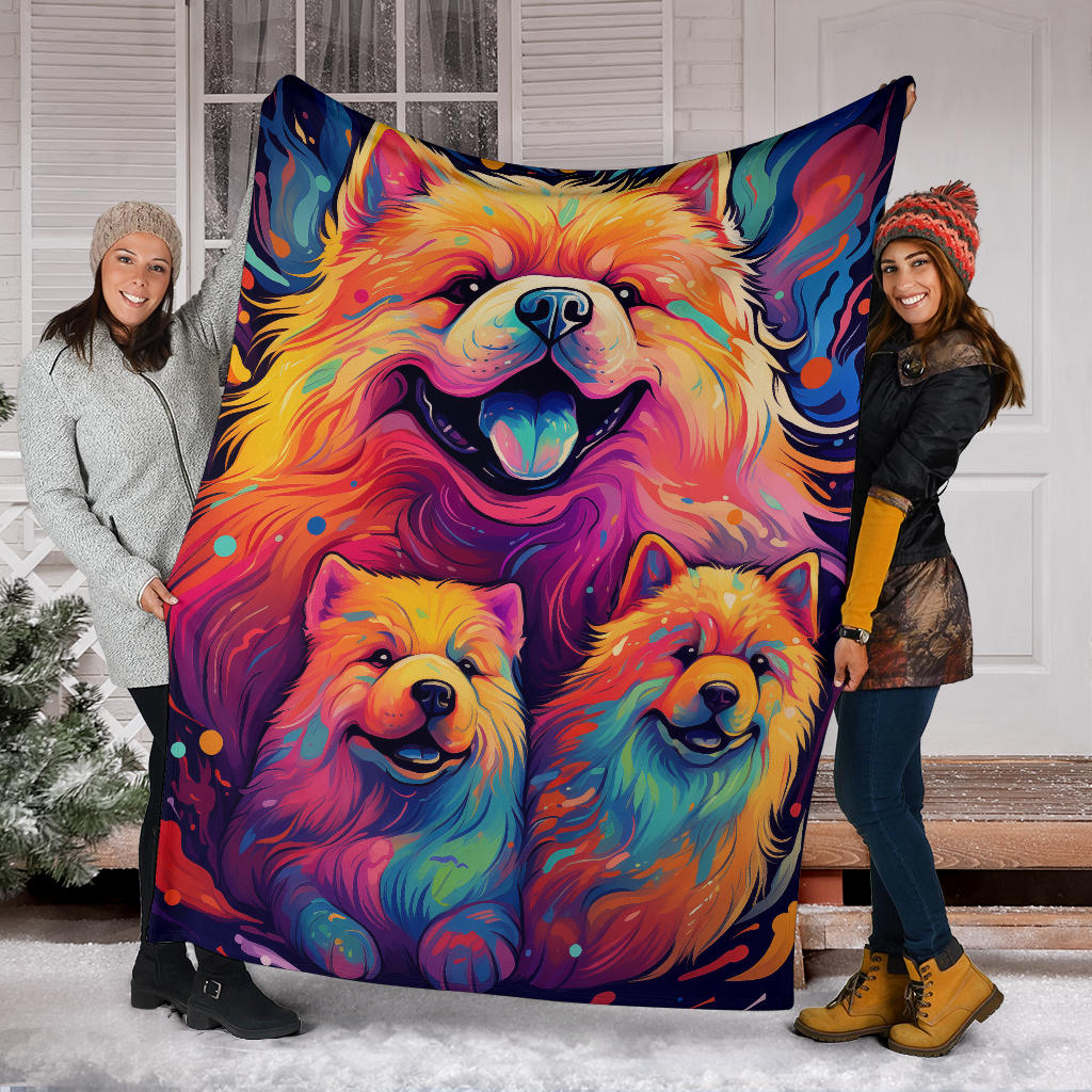 Chow Chow Blanket, Trippy Psychedelics Chow Chow Fleece Blanket, Chow Chow Throw Blanket, Chow Chow Gifts