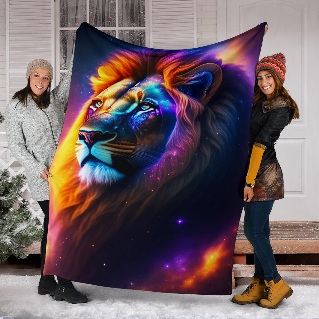 Lion With Rainbow Blanket