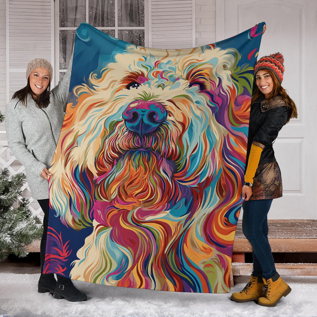 Komondor Dog Blanket, Trippy Psychedelics Komondor Dog Fleece Blanket, Komondor Dog Throw Blanket, Komondor Dog Gifts