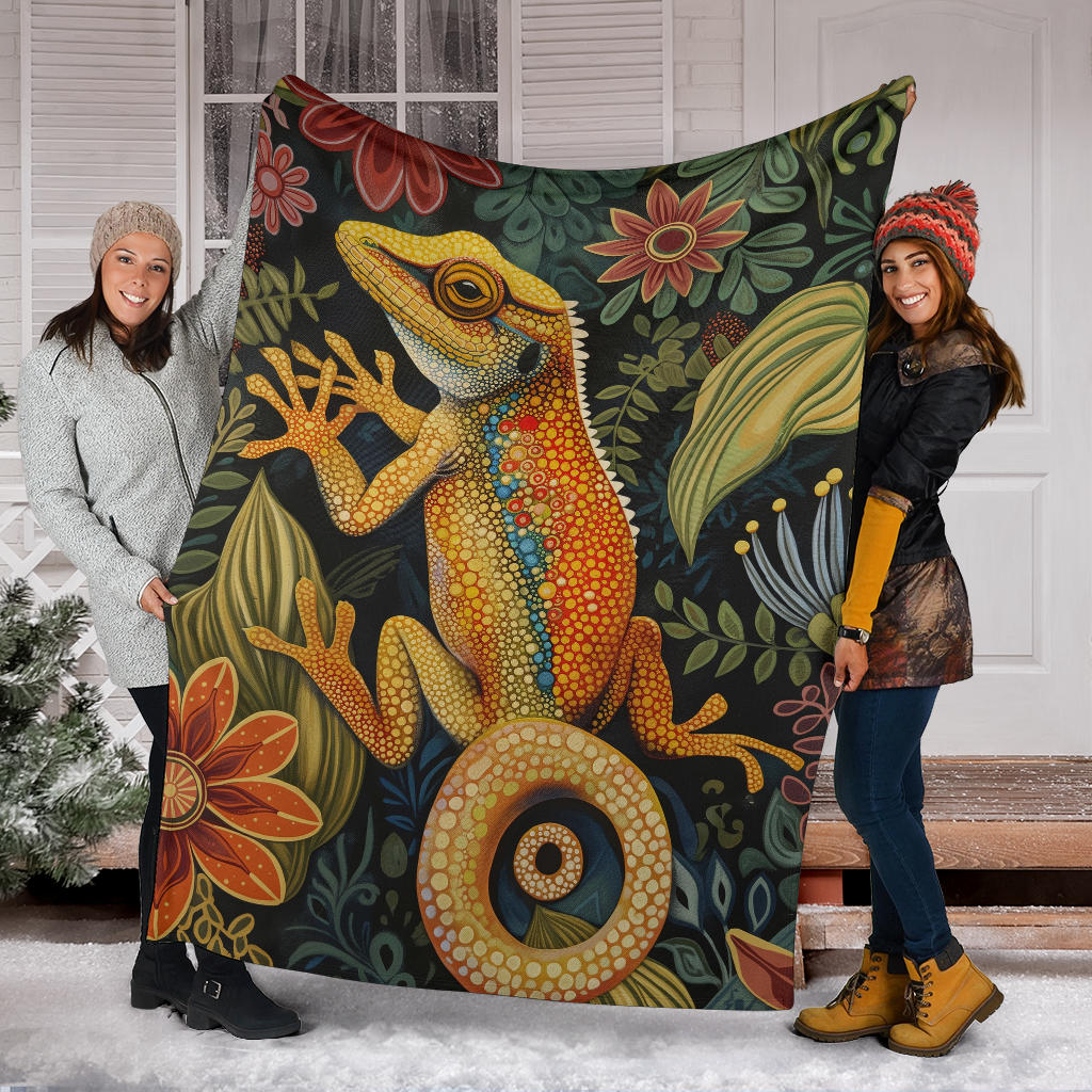 Lizard Blanket, Trippy Psychedelics Lizard Fleece Blanket, Lizard Throw Blanket, Lizard Gifts