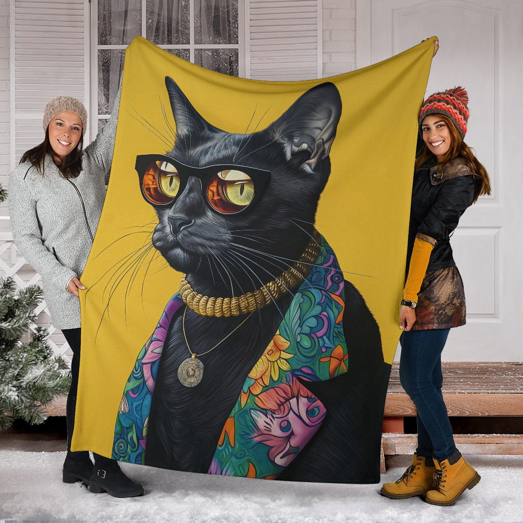 Korat cat Blanket, Trippy Psychedelics Korat cat Fleece Blanket, Korat cat Throw Blanket, Korat cat Gifts