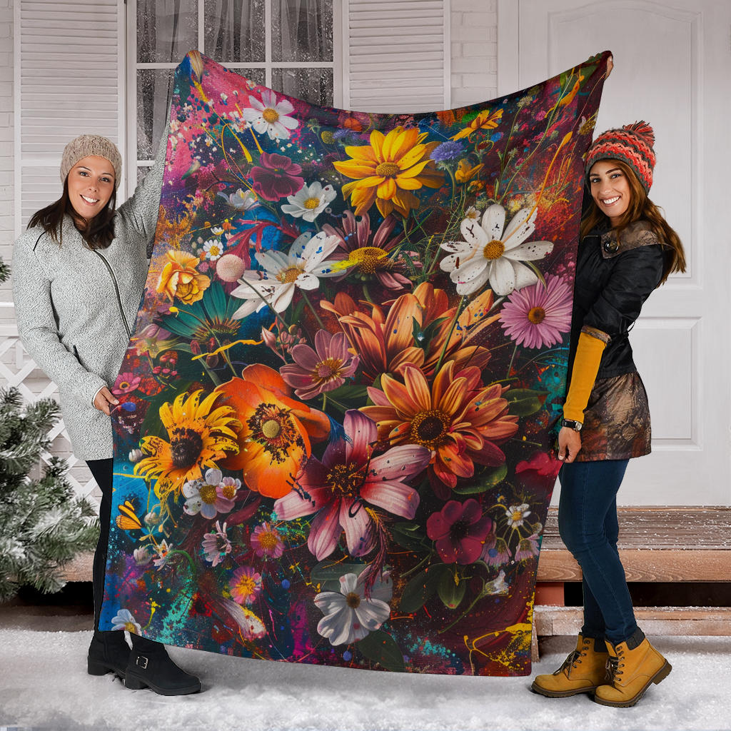 Floral Fantasy Blanket,  Floral Fantasy Estetic Blanket, Floral Fantasy Blanket Gifts, Blanket