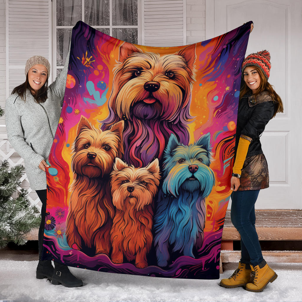 Glen of Imaal Terrier Blanket, Trippy Psychedelics Glen of Imaal Terrier Fleece Blanket, Glen of Imaal Terrier Throw Blanket, Glen of Imaal Terrier Gifts