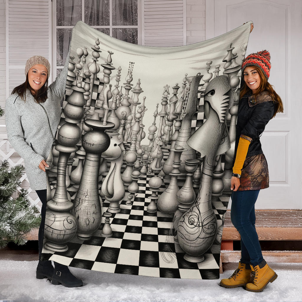 Chess Blanket, Chess Fleece Blanket, Chess Gifts, Chess Neuveau art, Chess Custom Name, Chess Throw Blanket