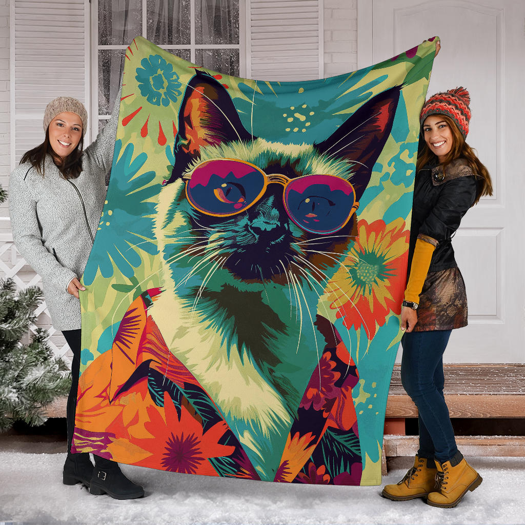 Birman cat Blanket, Trippy Psychedelics Birman cat Fleece Blanket, Birman cat Throw Blanket, Birman cat Gifts